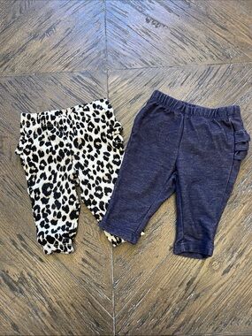 Old Navy Leopard Print and Navy Blue Toddler Leggings